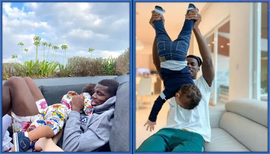 Paul Pogba verbindet sich mit seinem Sohn.