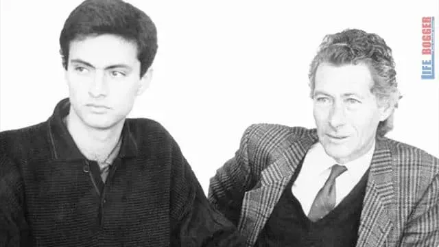 Young Jose Mourinho and his father.