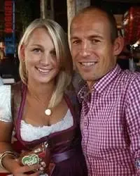 Arjen Robben and Wife.