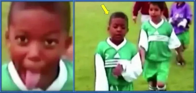 Kylian Mbappe i sin barndom - n&aring;gra veckor efter att han gick med i AS Bondy.