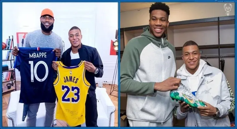 Kylian Mbappes h&ouml;jd j&auml;mf&ouml;rt med k&auml;nda basketspelare.