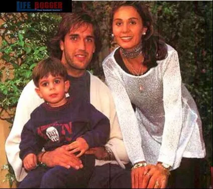 Gabriel Batistuta Wife and First Son, Thiago.