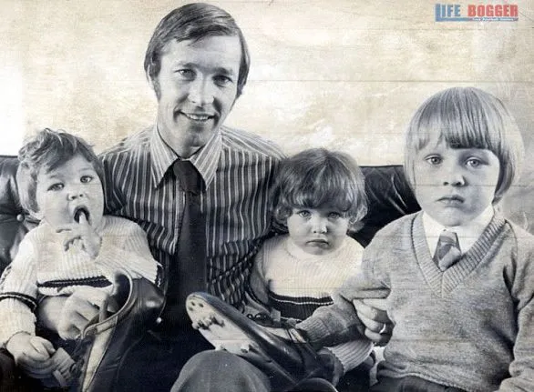 A rare photo of young Alex Ferguson and his children.