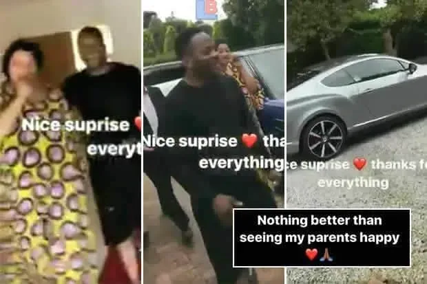 Tammy unleashes a new sports car gift to his parents.