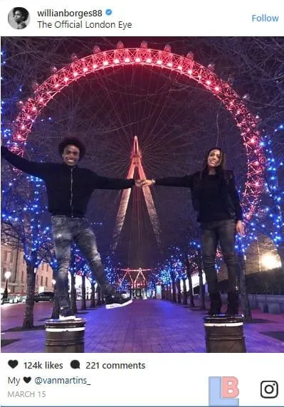 Willian and Wife enjoys a happy time out.