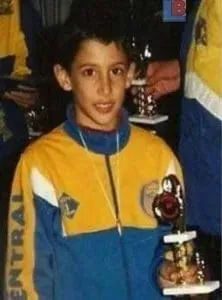 Young Angel di Maria, in his early footballing years.
