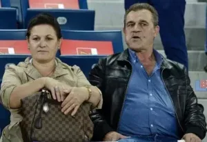 Xherdan Shaqiri's parents watch their son in a training session.