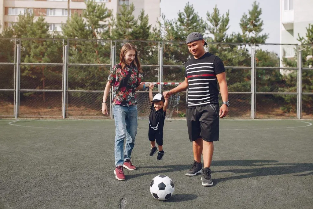 Illustrative stock photo: soccer family support