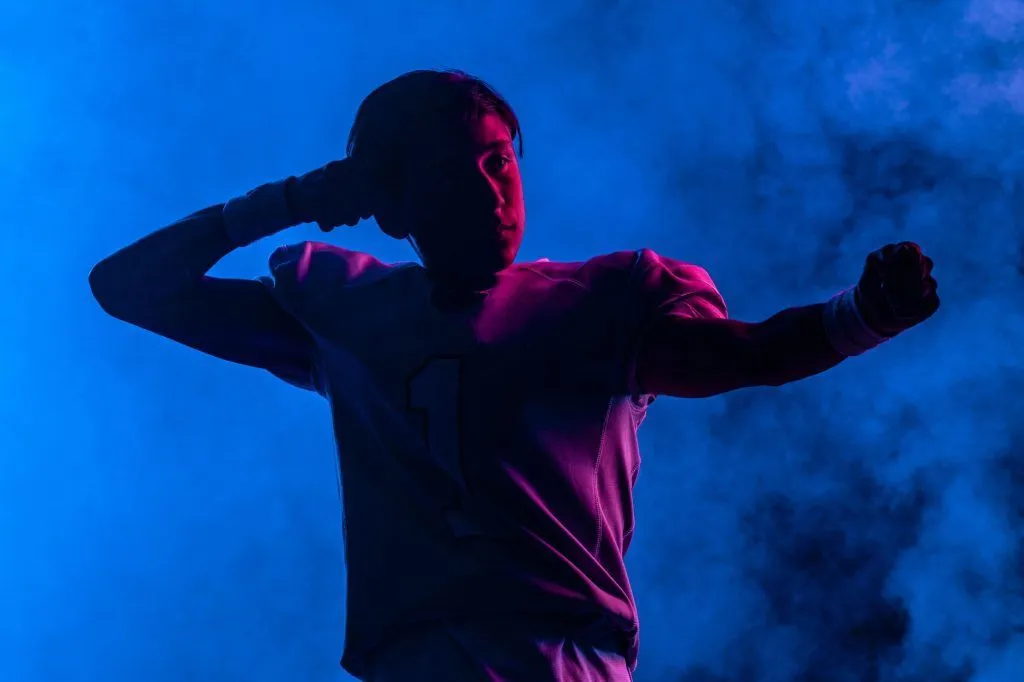 Illustrative stock photo: athlete portrait silhouette