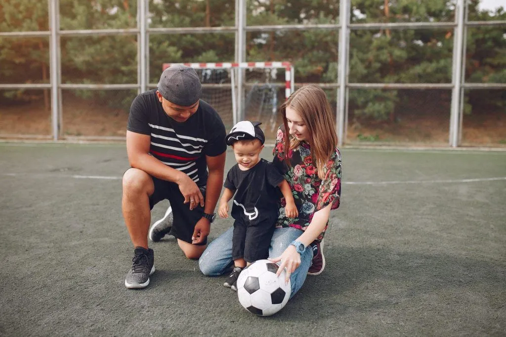 Illustrative stock photo: soccer family support