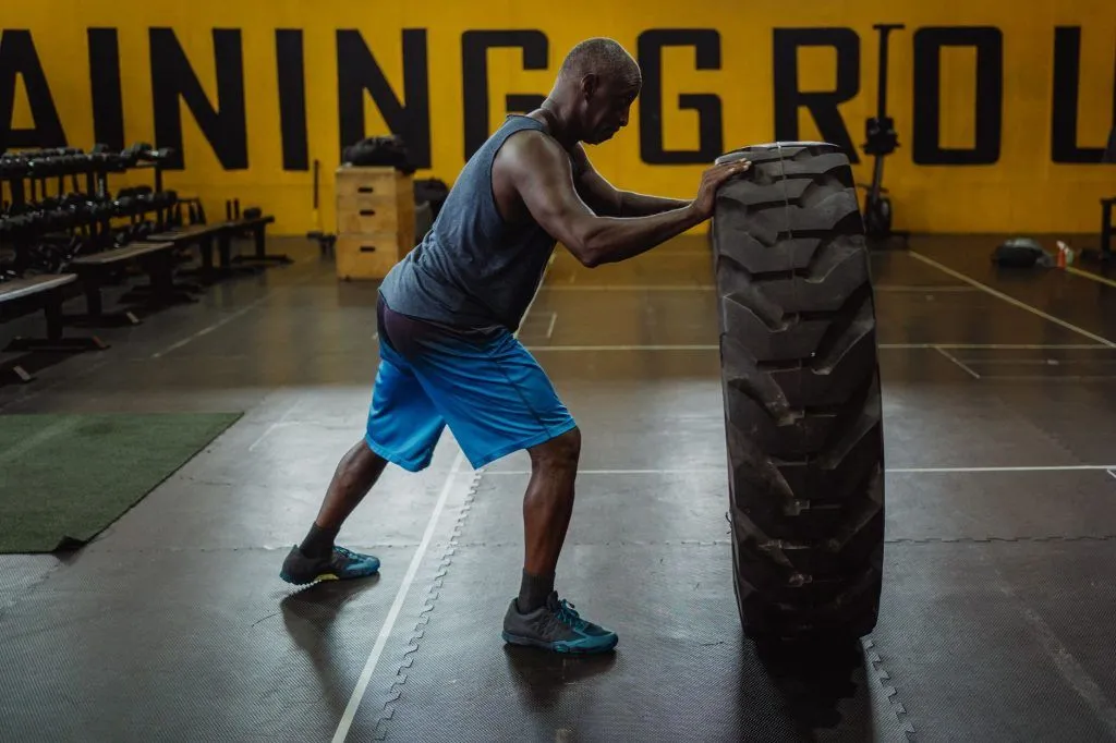 Illustrative stock photo: athlete gym strength training
