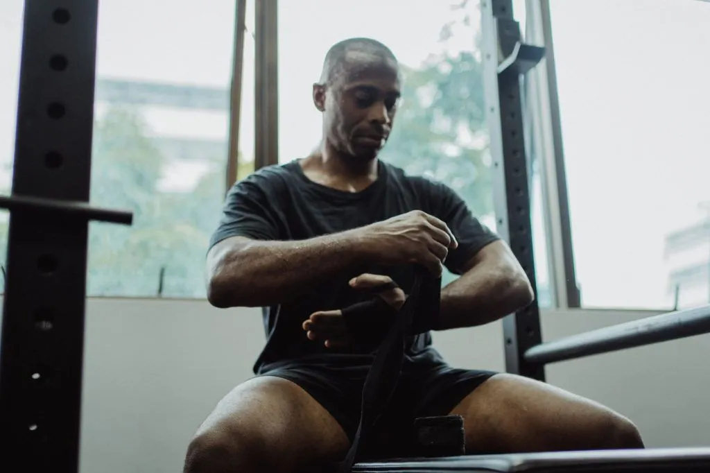 Illustrative stock photo: athlete gym strength training