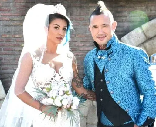 The wedding photo of Claudia and Radja.