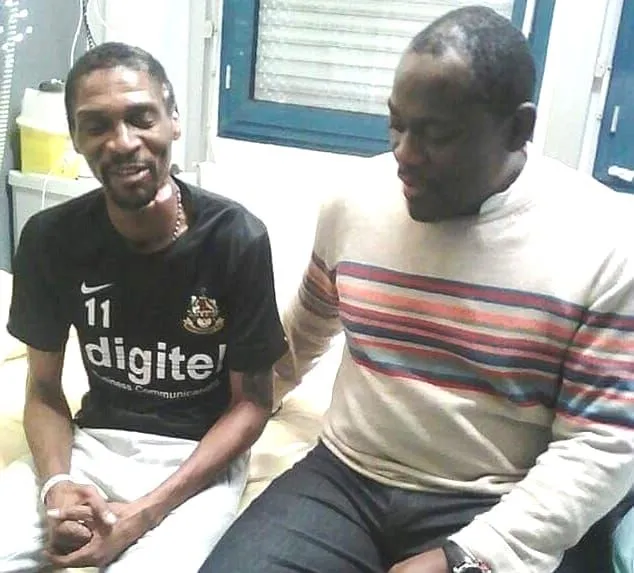 This is Rigobert Song, just after surviving a coma.