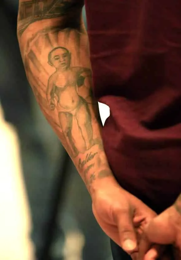 This is a tattoo of Nathaniel Clyne, in his childhood days.