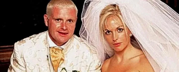 Sheryl Gascoigne and Paul Gascoigne's wedding photo.