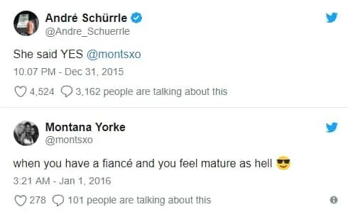 Montana and Andre once took their love to social media.