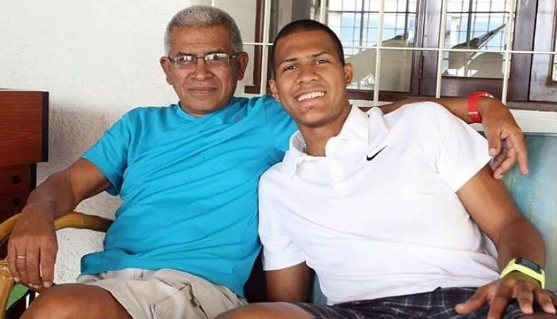 Salomon Rondon relaxing with his father.