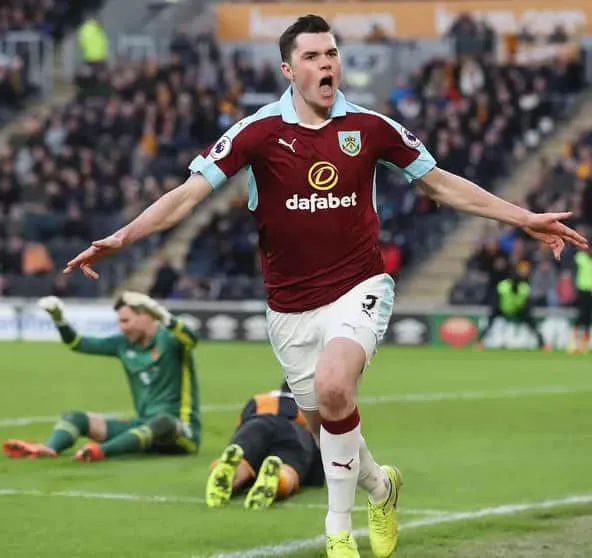 Michael Keane celebrating one of his goals during the 2015/2016 Premier League season. Credits: RDA.
