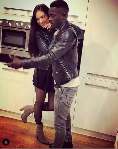 Idrissa Gueye with his wife Pauline.