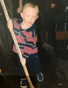 Little Sean Longstaff learning his fathers trade.