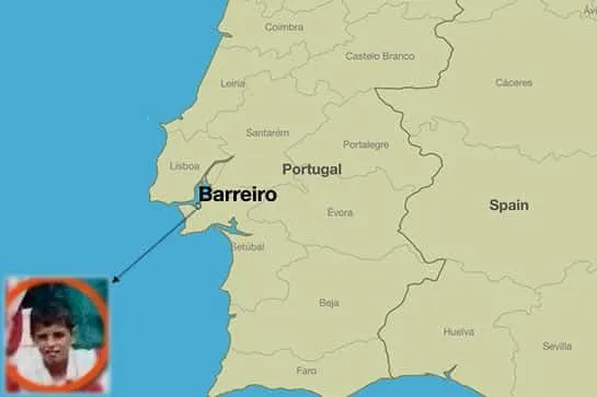 Joao Cancelo was raised at Barreriro in Setubal, Portugal. Image Credits: FPCP and WorldAtlas.