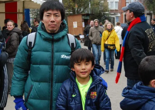 Takefusa Kubo with his Father. Credit to WorldSportsHolic.