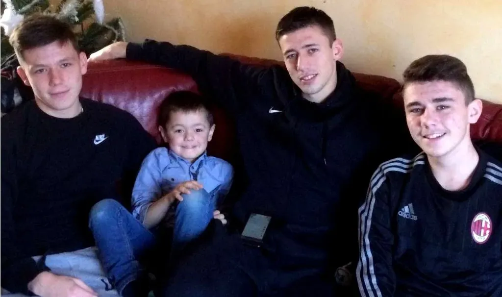 Young Cl&eacute;ment Lenglet pictured alongside his brothers.