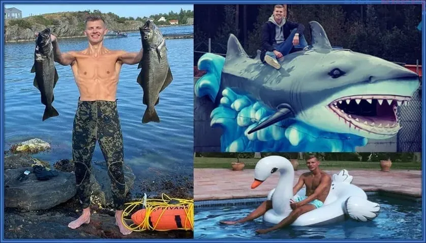 Erling Haaland Brother Astor is a giant who loves water and catching fishes.