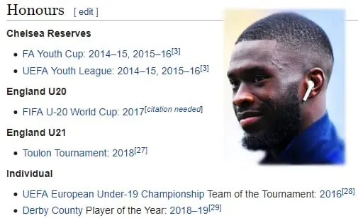 Fikayo Tomori Records and Honours in Summary. Credit to TheSun.