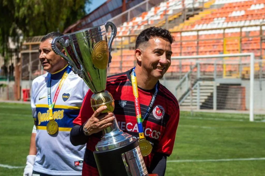 Illustrative stock photo: soccer trophy celebration