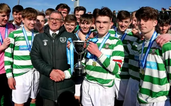 Aaron Connolly after winning the Irish Schools FA Cup. Image Credit TheArgus