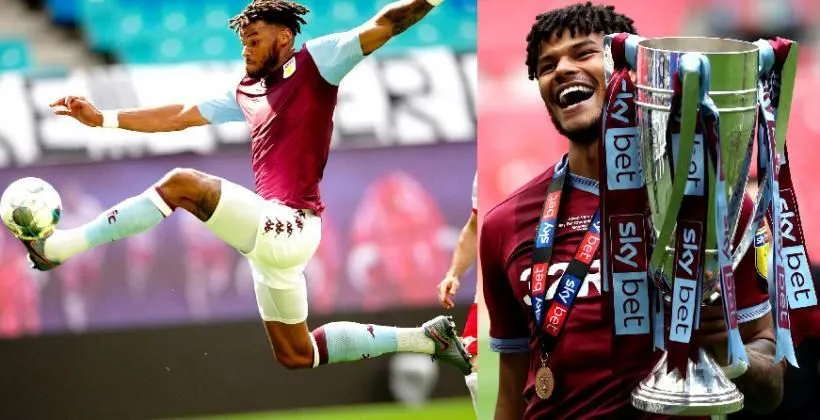 Tyrone Mings &egrave; diventato il favorito dai fan mentre aiutava Villa a garantire i play-off del campionato EFL 2019. Credito di immagine: Twitter