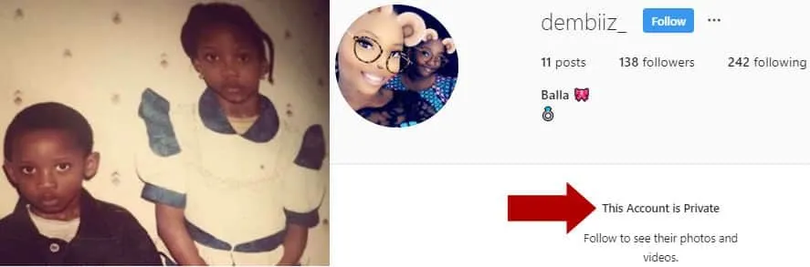 Moussa Dembele Sister has her Instagram account private so that only approved followers can see what she shares