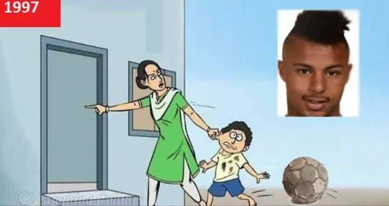 Lys Mousset's mum had him grounded from playing football when he was a child. Credits: Twitter