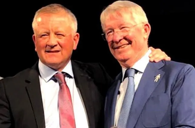 Chris Wilder and Alex Ferguson- His teacher. Image Credit: SUFC