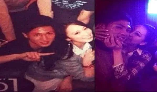"Love Off the Pitch: A rare glimpse into Takumi Minamino's relationship life, featuring a 2014 photo of the Liverpool star and his girlfriend Reina, looking smitten and happy together.