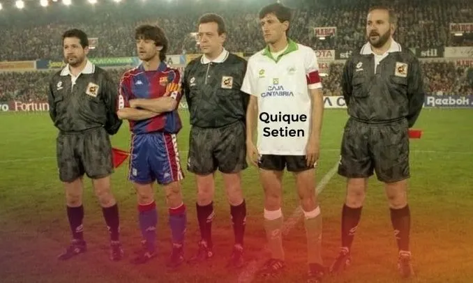 A rare photo of Setien during his playing days with Racing Santander. He rose from a player to a captain and Legend of the club. Image Credit: FCBarcelona