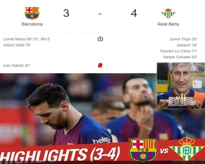 There were claims that Quique Setien defeated FC Barcelona at Camp Nou with the aid of Chess. Credit: LaLiga