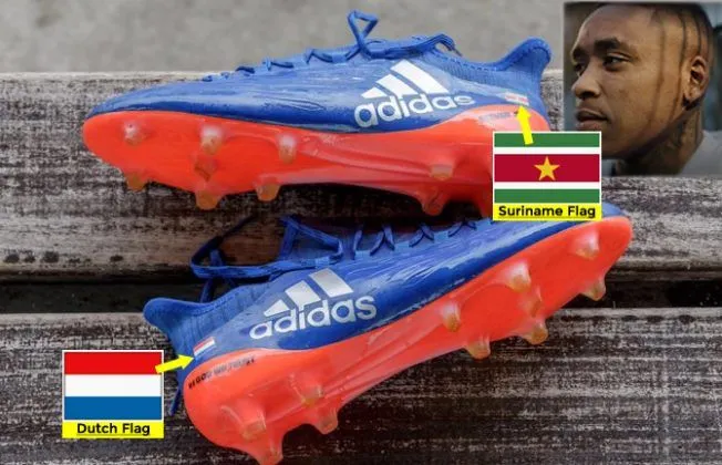 Having the Suriname Flag on one of his boot shows how much the Dutch footballer honors his parents. Credits: CountryFlags, Picuki and ThePlayersTribune