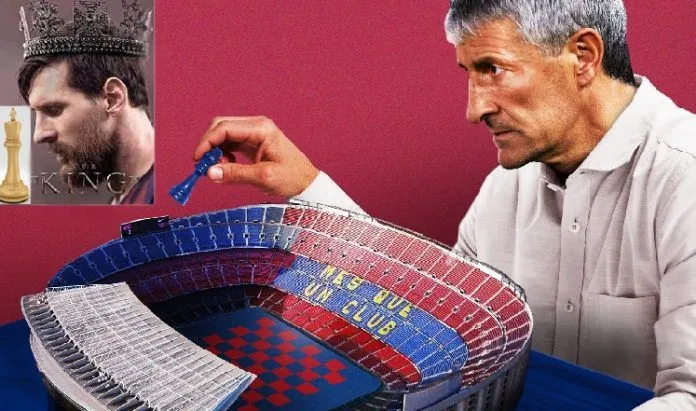 Messi will definitely be the Chess King for chess-obsessive Quique Setien. Credit: Goal and FaceBook