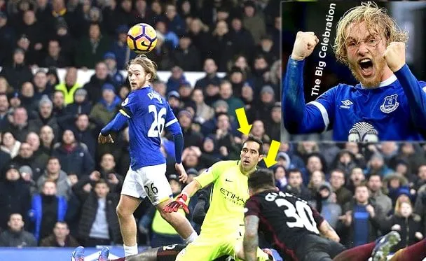 A view of that memorable moment Thomas scored his first goal as a senior player.