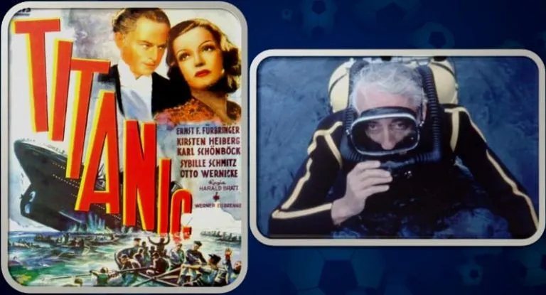 Asides World War 2, Underwater breathing aid - Aqualung and German movie account of Titanic did shape public discourse in 1943. Image Credits: Imdb and Explore.