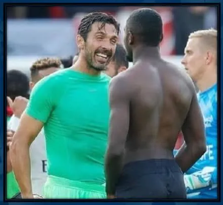 Marcus Thuram met his childhood Idol and father's close friend- no other than the Legendary Buffon. 📷: IG
