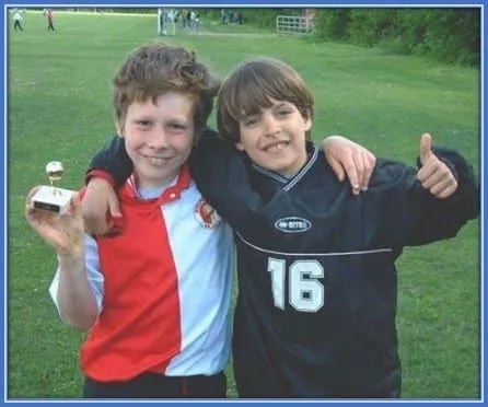 A rare photo of the young midfielder at BK Skjold.