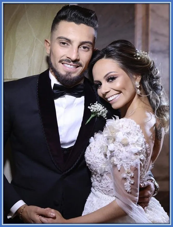 The wedding photo of Priscila Minuzzo and Alex Telles.