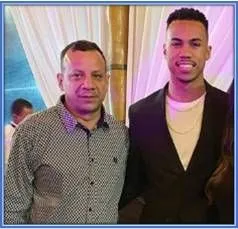 A rare photo of Gabriel Magalhaes's father posing by his side.