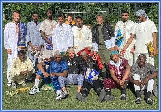 Can you spot him among his muslim brothers