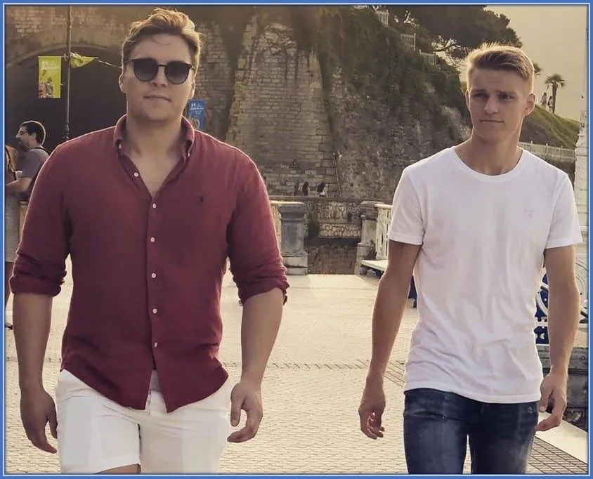 Martin Odegaard with his older brother Kristoffer.