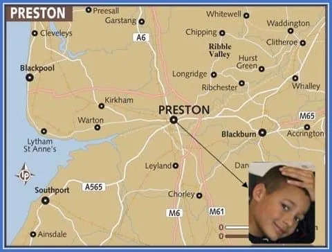 The Tall footballer grew up at Preston in UK.